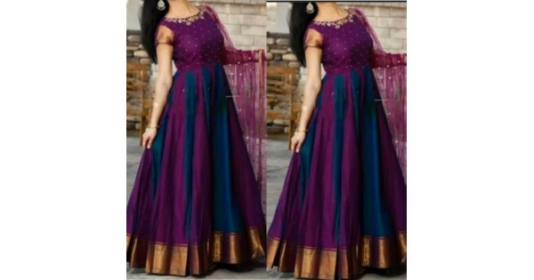 Anarkali pattern from store saree